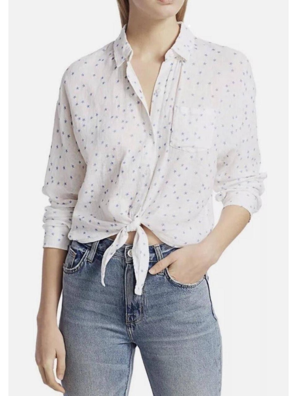Rails White Button-Down Star Print Shirt